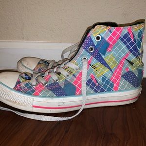 Neon Printed High Top Converse